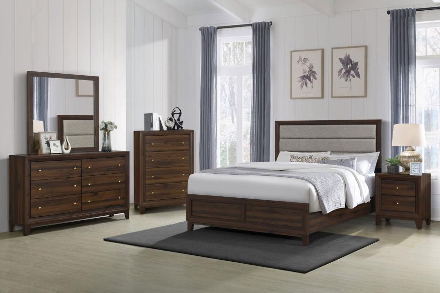 Welsley 6-drawer Dresser and Mirror Walnut - 223443M