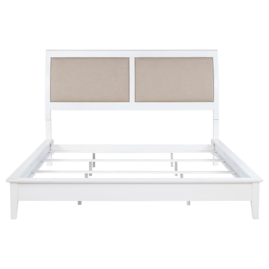 Bexhill 56-inch Upholstered Eastern King Panel Bed White - 223471KE