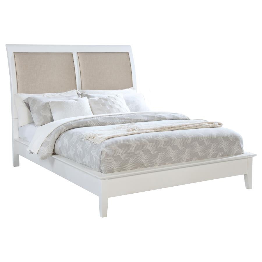 Bexhill 56-inch Upholstered Queen Panel Bed White - 223471Q