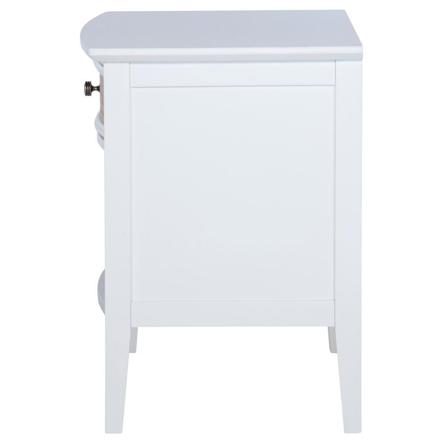 Bexhill 1-drawer Nightstand Bedside Table White - 223472