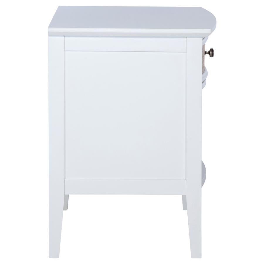 Bexhill 1-drawer Nightstand Bedside Table White - 223472
