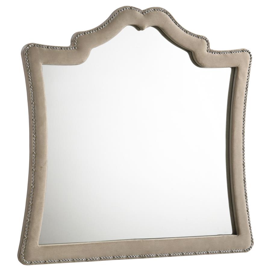 Antonella Upholstered Dresser Mirror Camel - 223524
