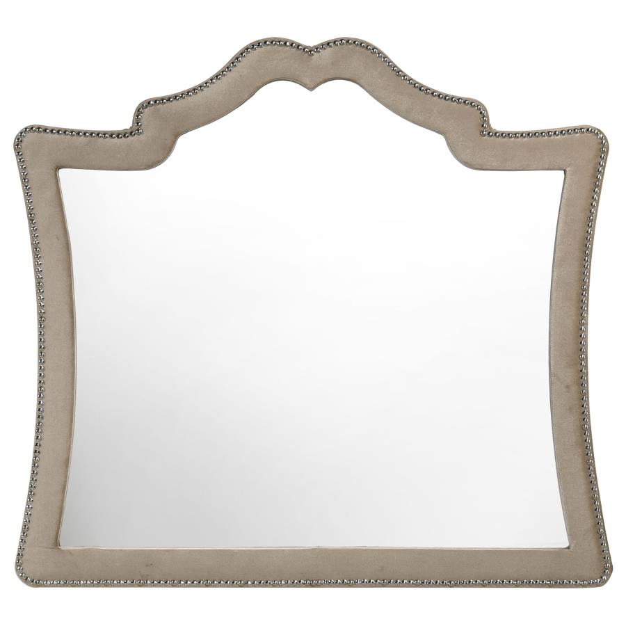 Antonella Upholstered Dresser Mirror Camel - 223524