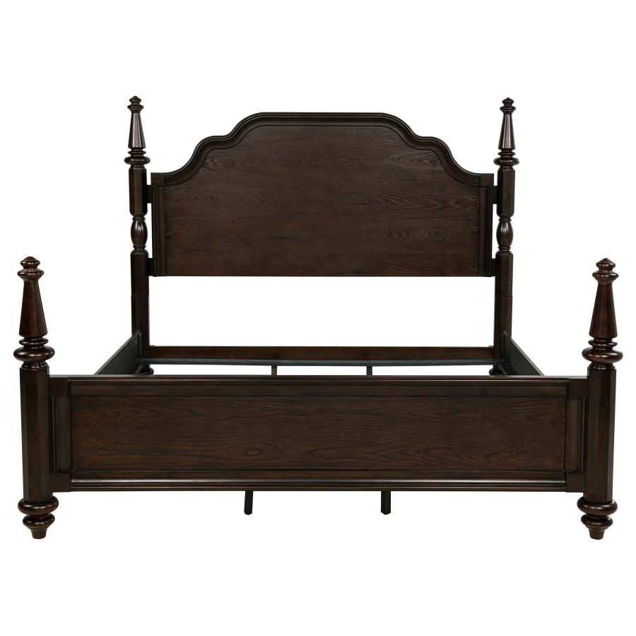 Andover 63-inch Four Poster Eastern King Bed Dark Oak - 223631KE