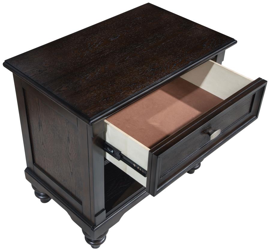 Andover 1-drawer Nightstand Bedside Table Dark Oak - 223632