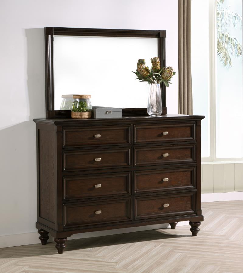Andover 8-drawer Dresser and Mirror Dark Oak - 223633M