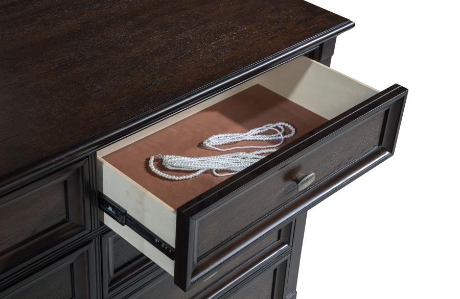 Andover 8-drawer Dresser Cabinet Dark Oak - 223633