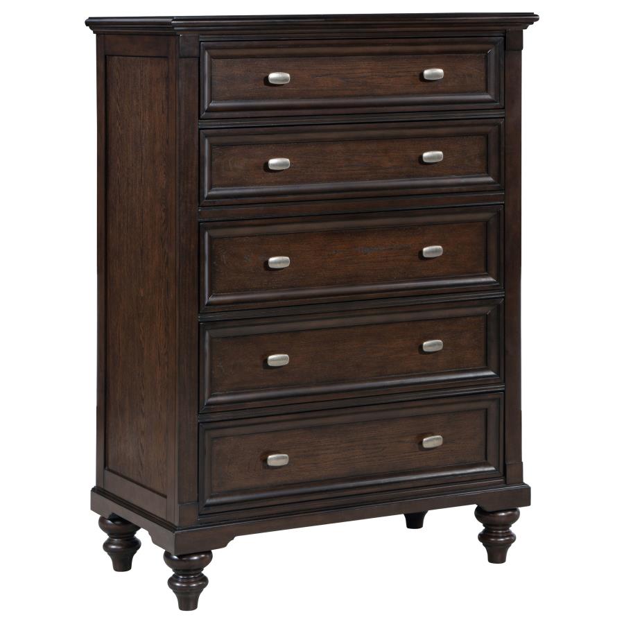 Andover 5-drawer Chest of Drawers Dark Oak - 223635