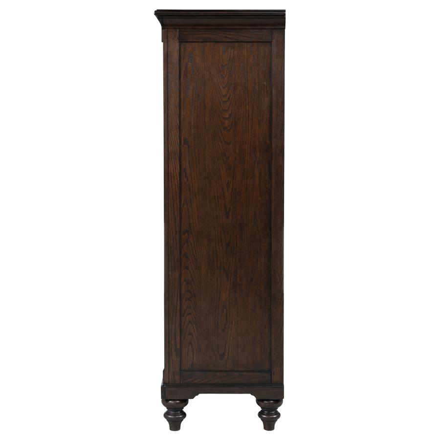 Andover 6-drawer Tempered Glass Door Chest Dark Oak - 223637