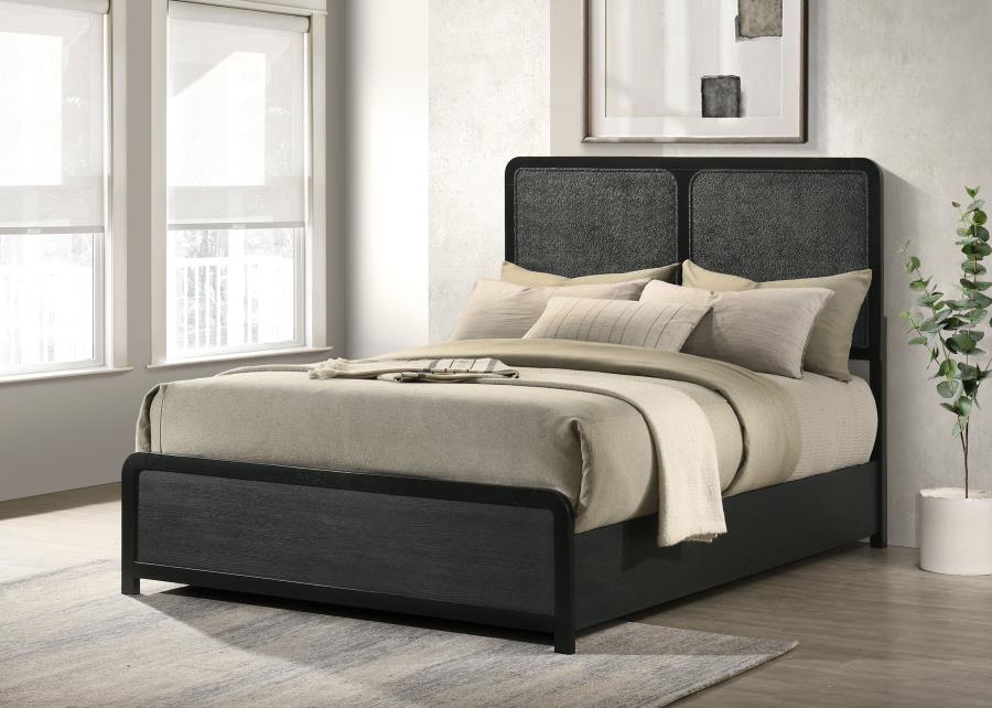 Cavelle 51-inch Upholstered Full Panel Bed Black - 223661F