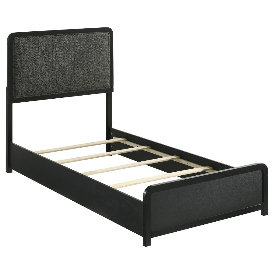 Cavelle 51-inch Upholstered Twin Panel Bed Black - 223661T