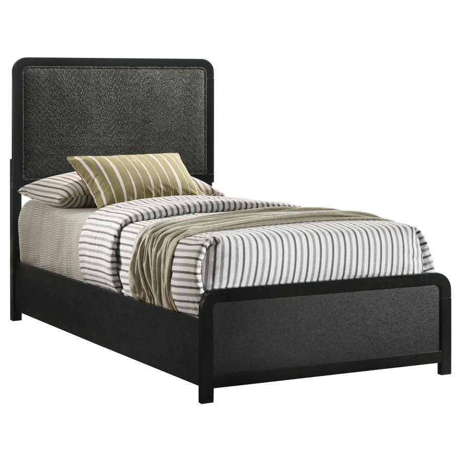 Cavelle 51-inch Upholstered Twin Panel Bed Black - 223661T