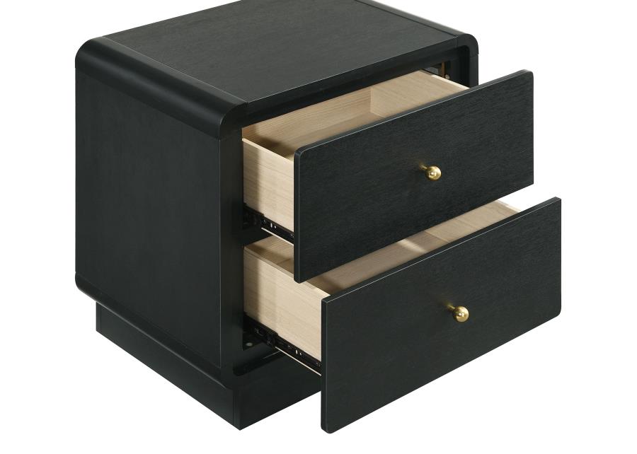 Cavelle 2-drawer Nightstand Bedside Table Black - 223662