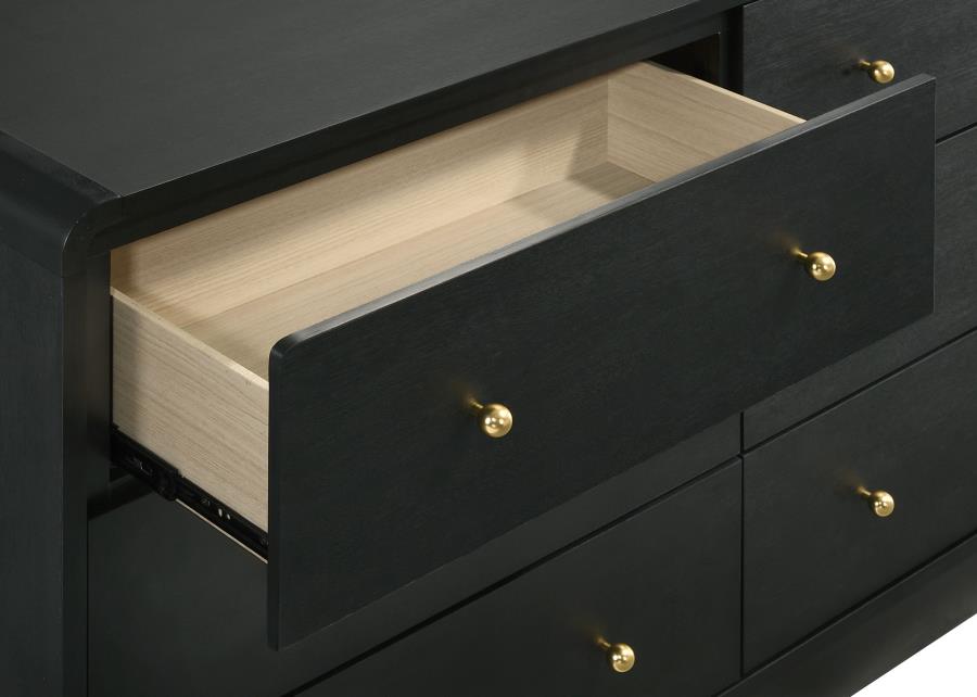 Cavelle 6-drawer Dresser and Mirror Black - 223663M