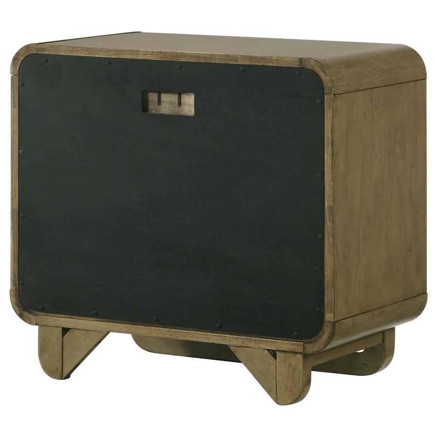 Amsbury 2-drawer Nightstand Bedside Table Nutmeg - 224272