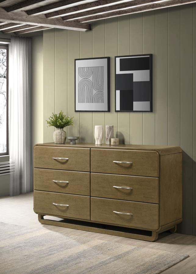 Amsbury 6-drawer Dresser Cabinet Nutmeg - 224273