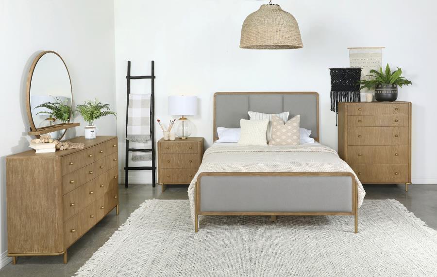 Arini 5-piece Eastern King Bedroom Set Sand Wash and Grey - 224301KE-S5