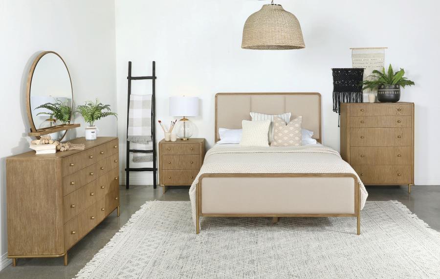 Arini 5-piece Eastern King Bedroom Set Cream and Sand Wash - 224301KECRM-S5