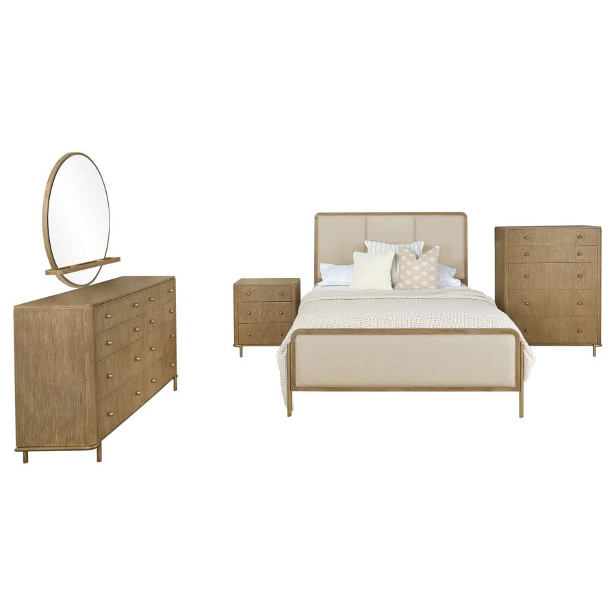 Arini 5-piece Eastern King Bedroom Set Cream and Sand Wash - 224301KECRM-S5