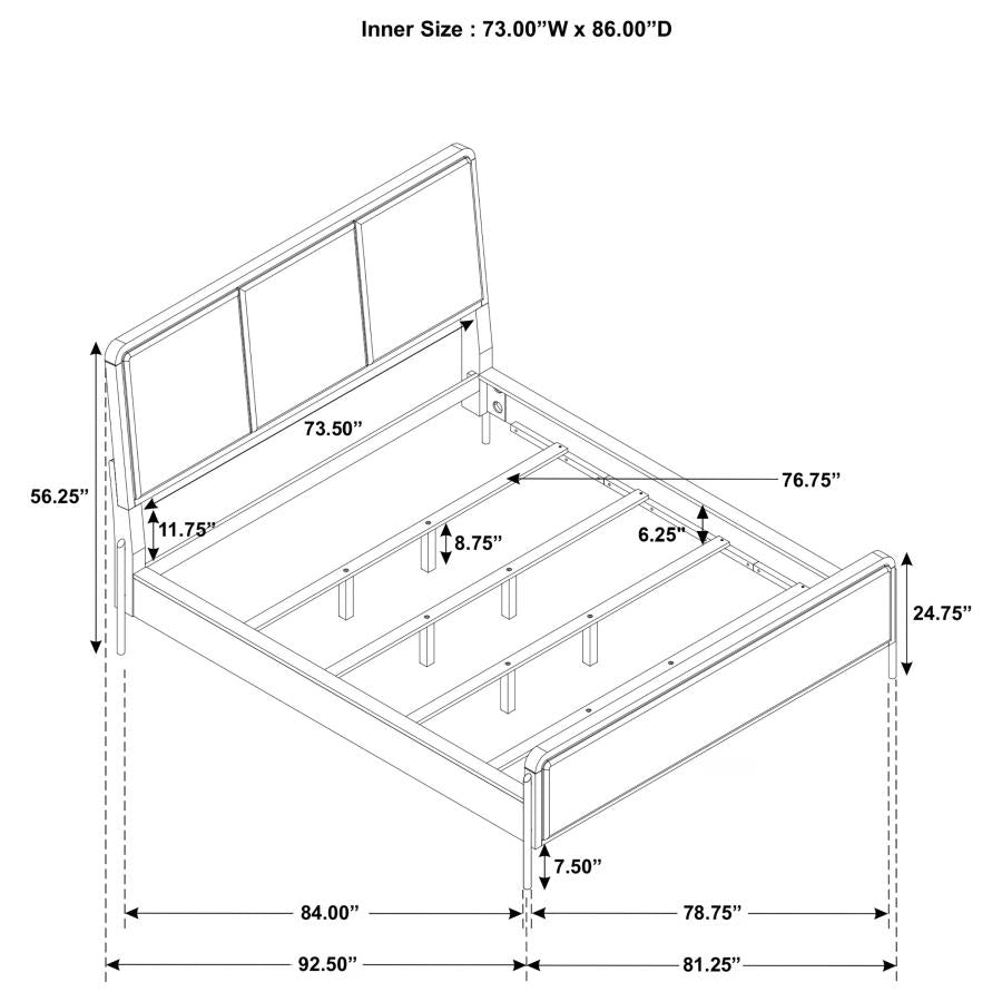 Arini 4-piece California King Bedroom Set Cream and Sand Wash - 224301KWCRM-S4