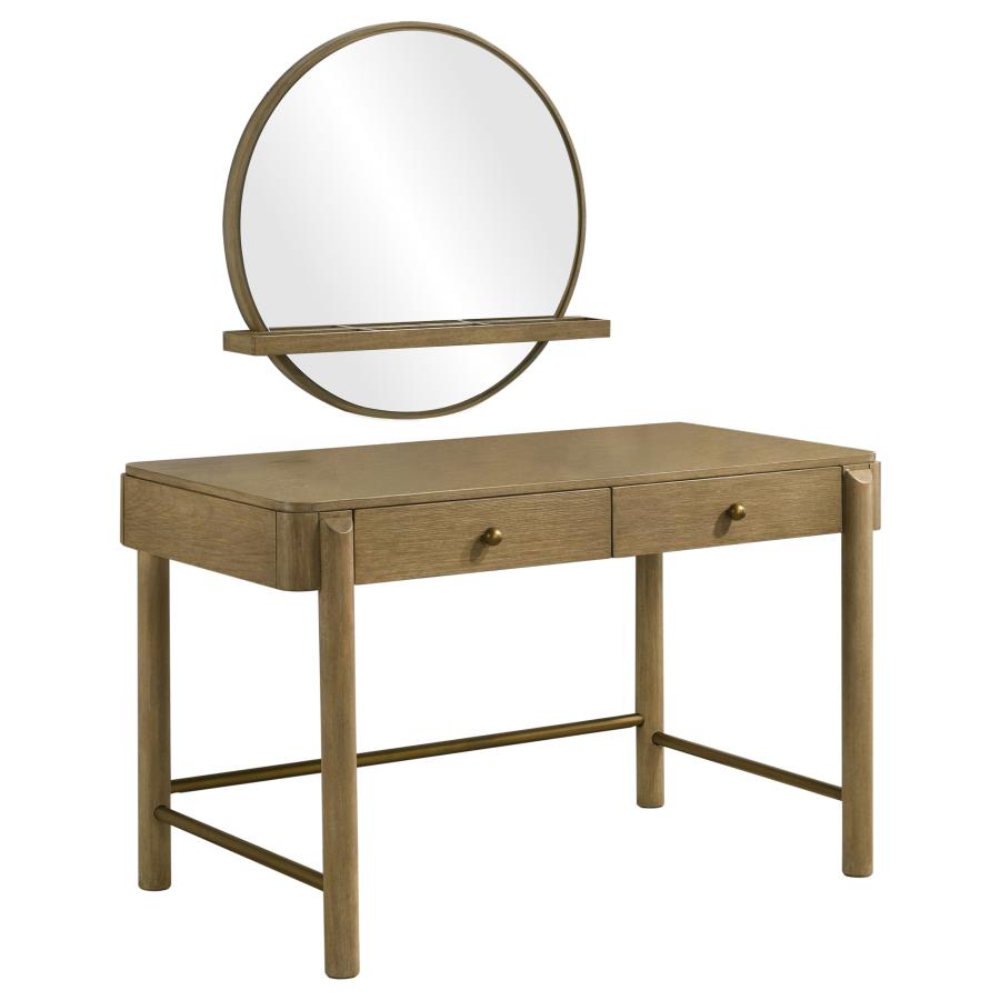 Arini 2-piece Makeup Vanity Table and Mirror Set Sand Wash - 224307-SET