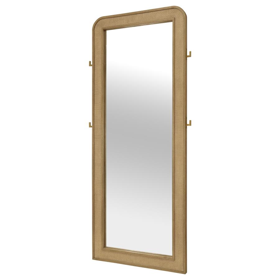 Arini Cane Weave Full Length Standing Floor Mirror Sand Wash - 224309