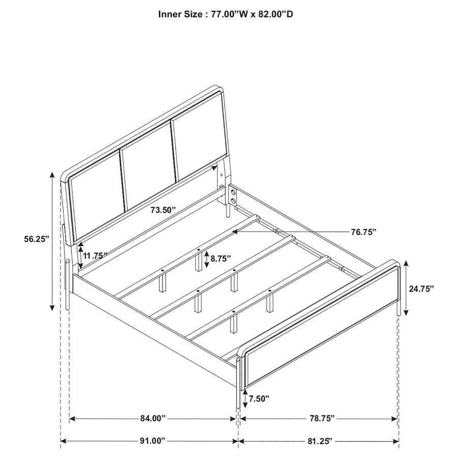 Arini 4-piece Eastern King Bedroom Set Cream and Black - 224331KECRM-S4