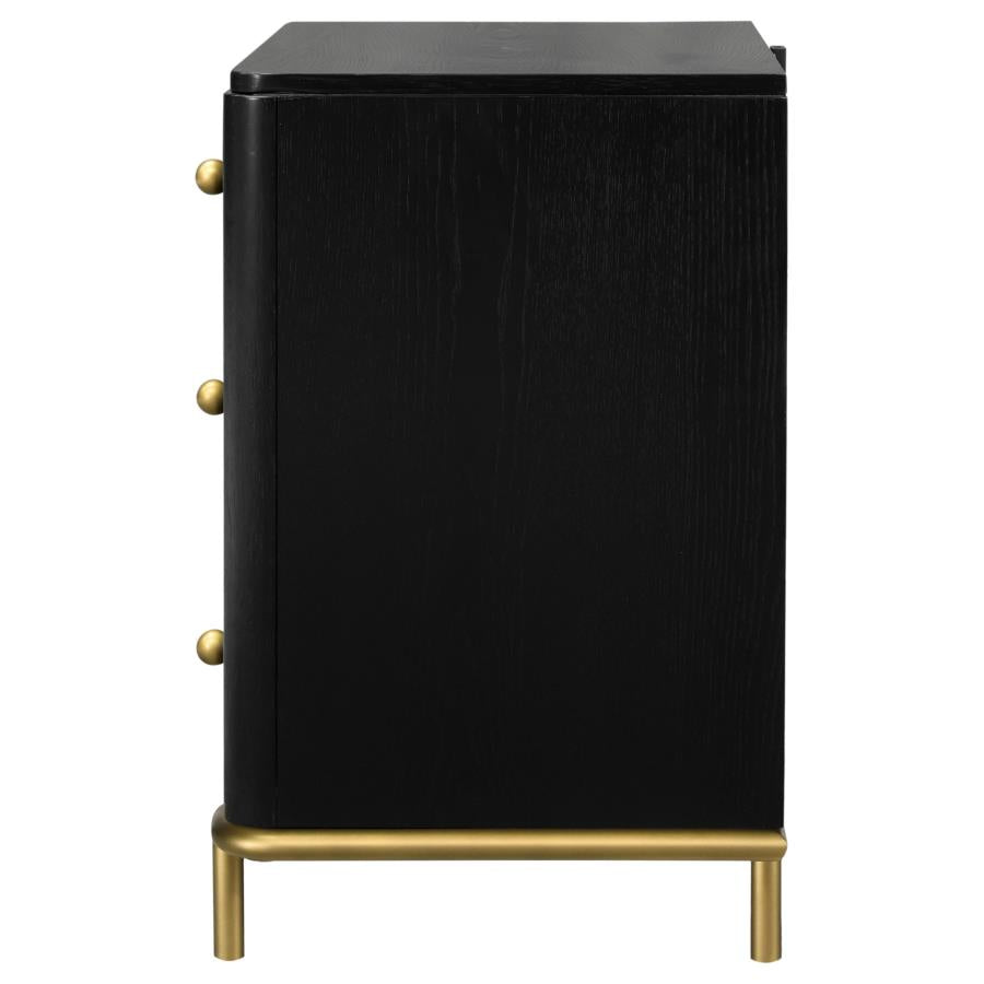Arini 3-drawer Nightstand Black - 224332