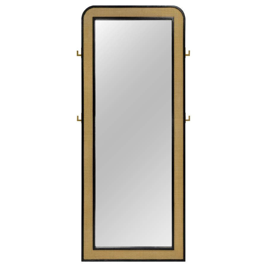 Arini Cane Weave Full Length Standing Floor Mirror Black - 224339