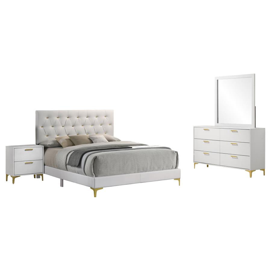 Kendall 4-piece Eastern King Bedroom Set White - 224401KE-S4
