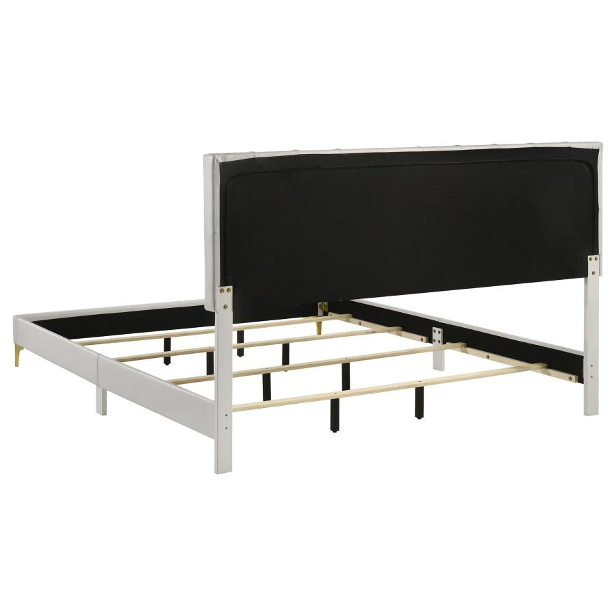 Kendall Upholstered Eastern King Panel Bed White - 224401KE