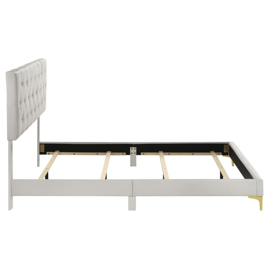 Kendall Upholstered Queen Panel Bed White - 224401Q