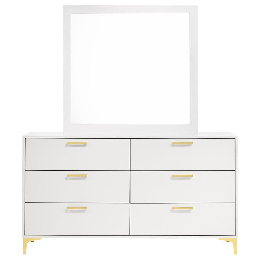 Kendall 6-drawer Dresser with Mirror White - 224403M
