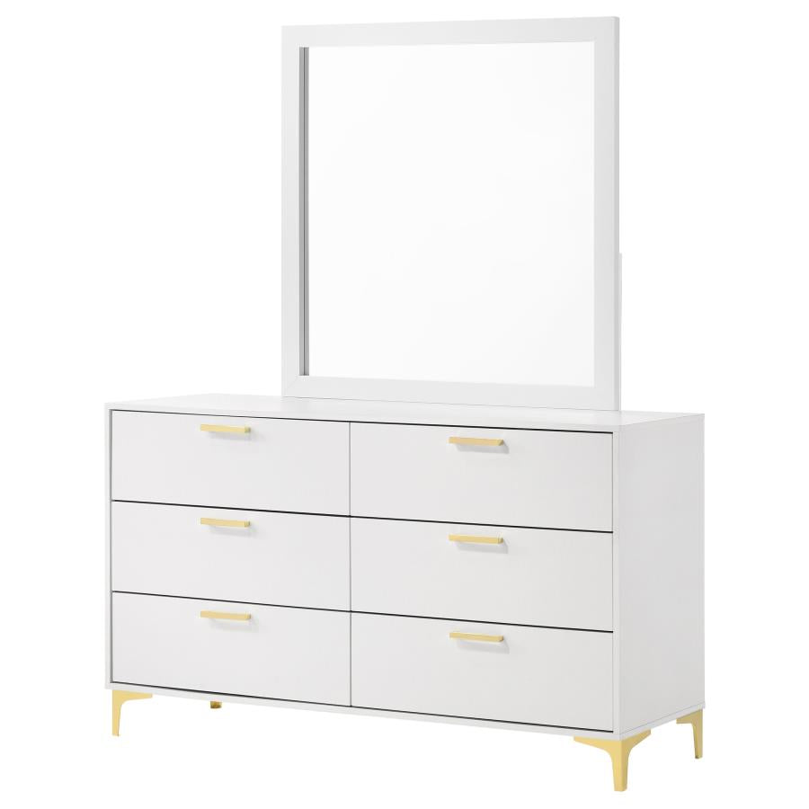 Kendall 6-drawer Dresser with Mirror White - 224403M