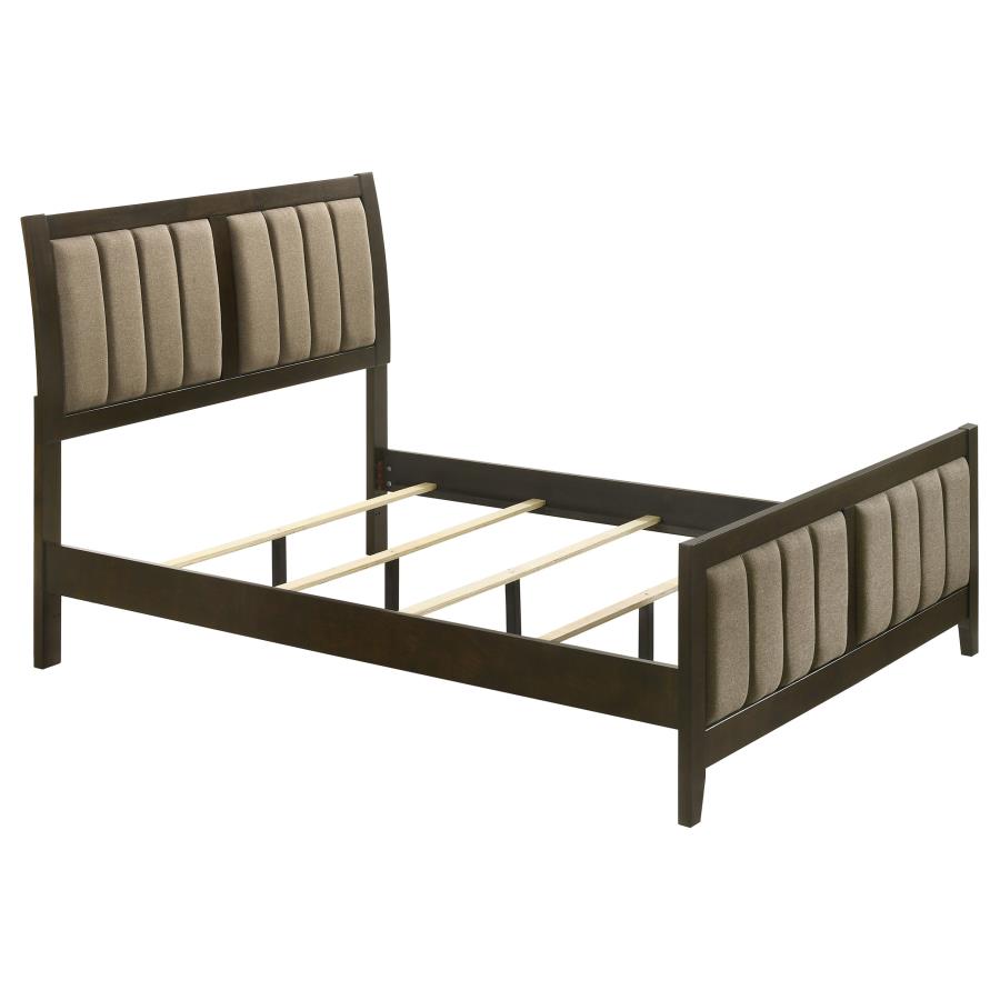 Wilkes 51-inch Upholstered Full Bed Dark Cocoa - 224421F