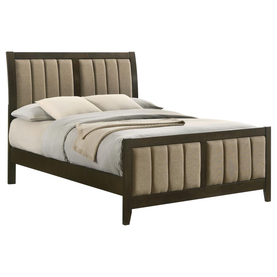 Wilkes 51-inch Upholstered Full Bed Dark Cocoa - 224421F