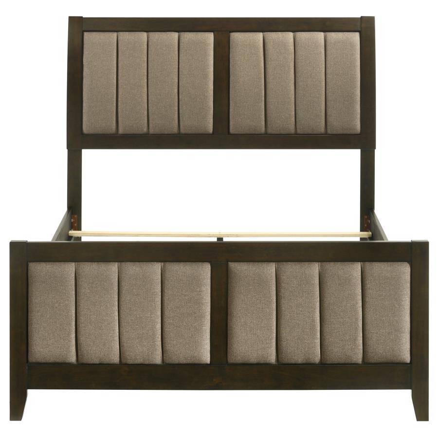 Wilkes 51-inch Upholstered Full Bed Dark Cocoa - 224421F