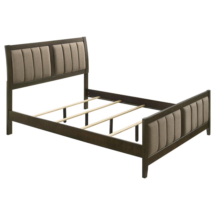 Wilkes 51-inch Upholstered Queen Bed Dark Cocoa - 224421Q