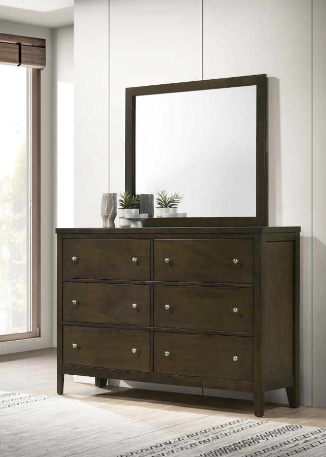 Wilkes 6-drawer Dresser and Mirror Dark Cocoa - 224423M