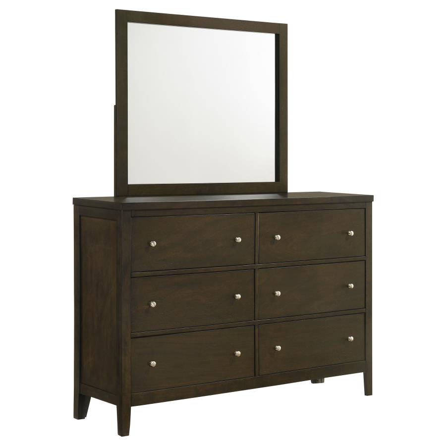 Wilkes 6-drawer Dresser and Mirror Dark Cocoa - 224423M