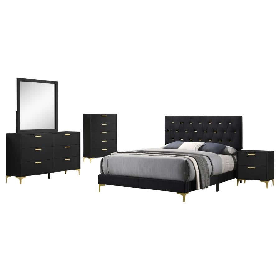 Kendall 5-piece Eastern King Bedroom Set Black - 224451KE-S5