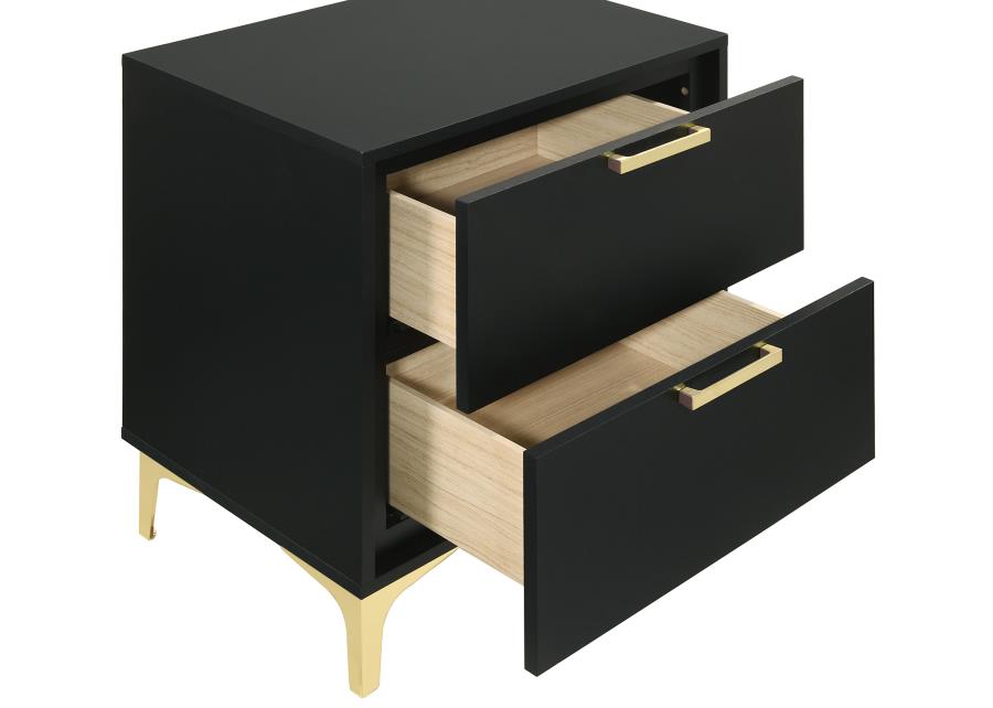 Kendall 2-drawer Nightstand Black - 224452