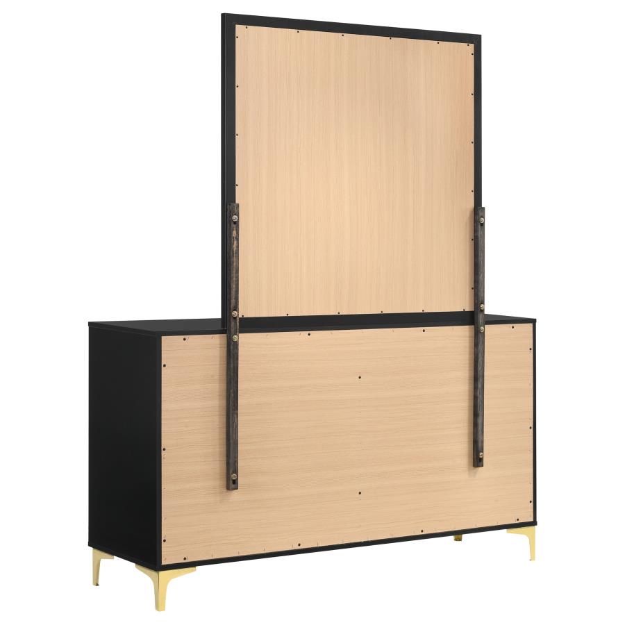 Kendall 6-drawer Dresser with Mirror Black - 224453M