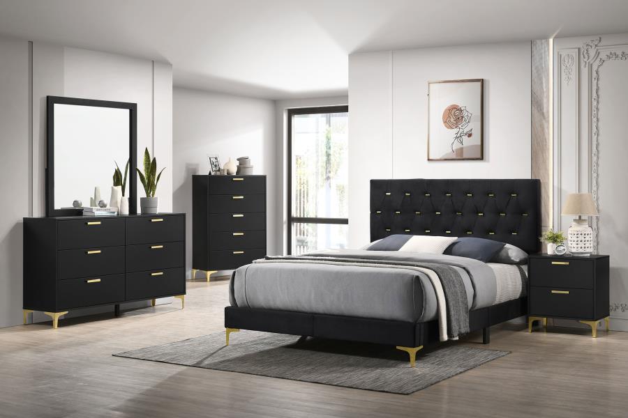Kendall 6-drawer Dresser with Mirror Black - 224453M