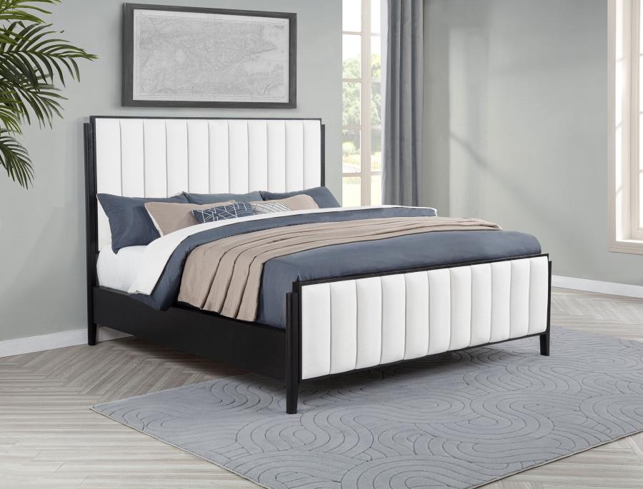 Brookmead 60-inch Upholstered California King Bed Black - 224710KW