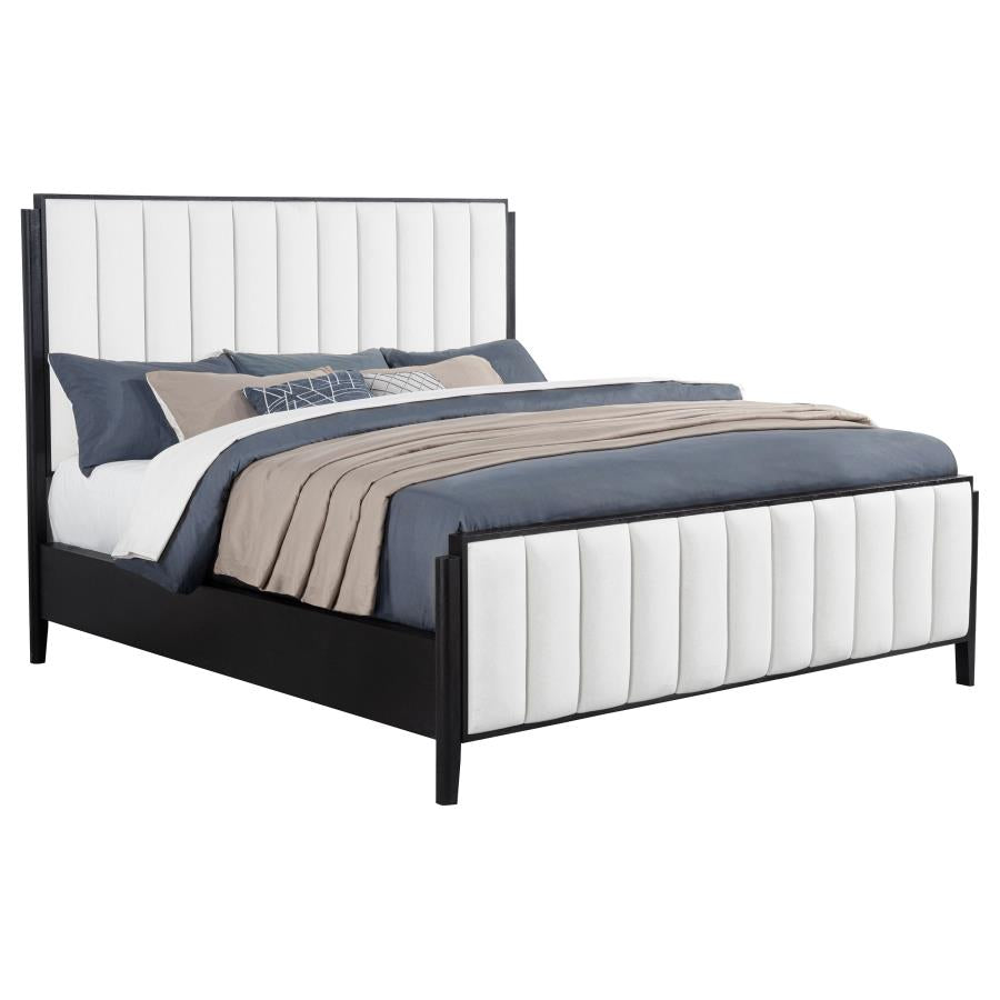 Brookmead 60-inch Upholstered California King Bed Black - 224710KW
