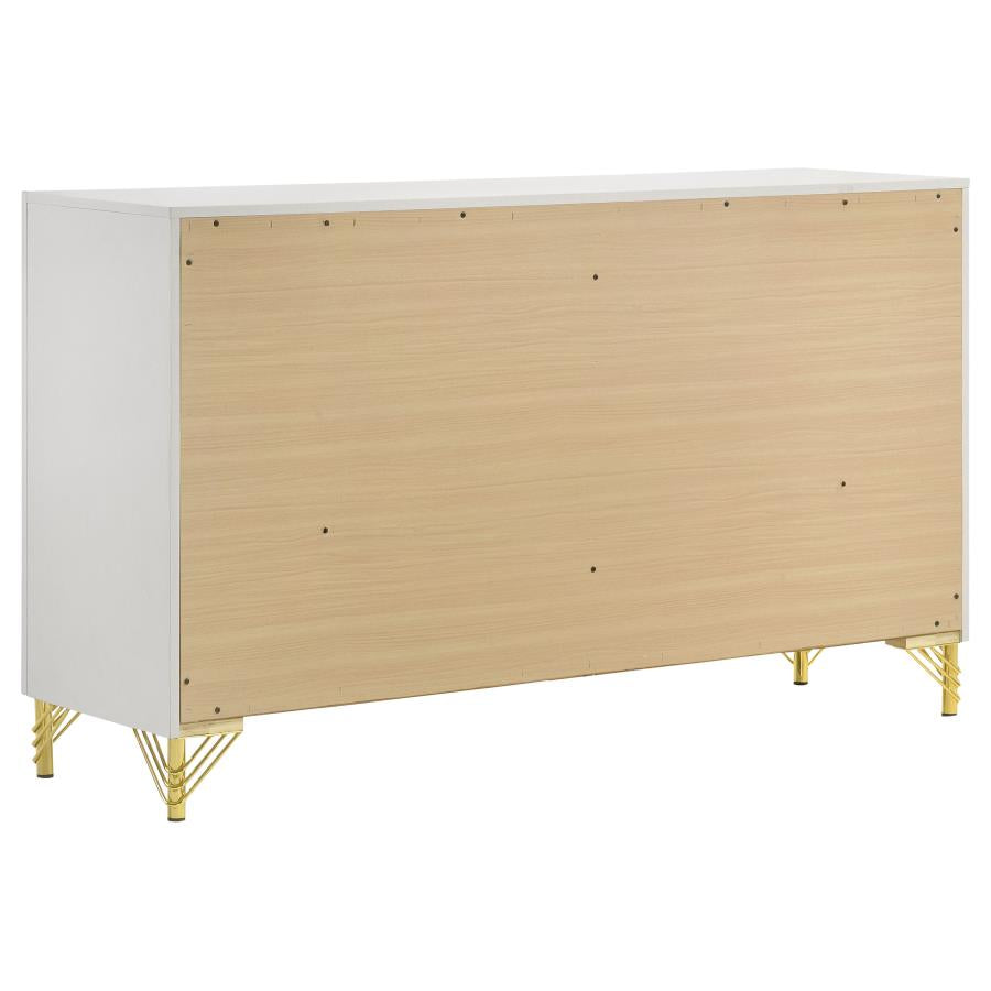 Lucia 4-piece Queen Bedroom Set Beige and White - 224731Q-S4