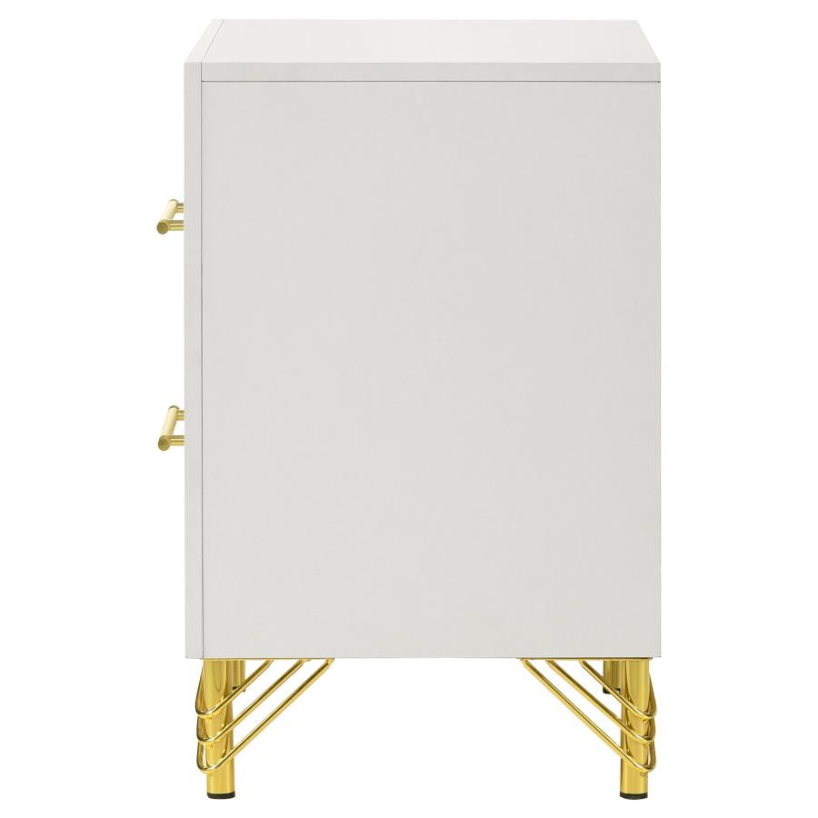Lucia 2-drawer Nightstand Bedside Table White - 224732
