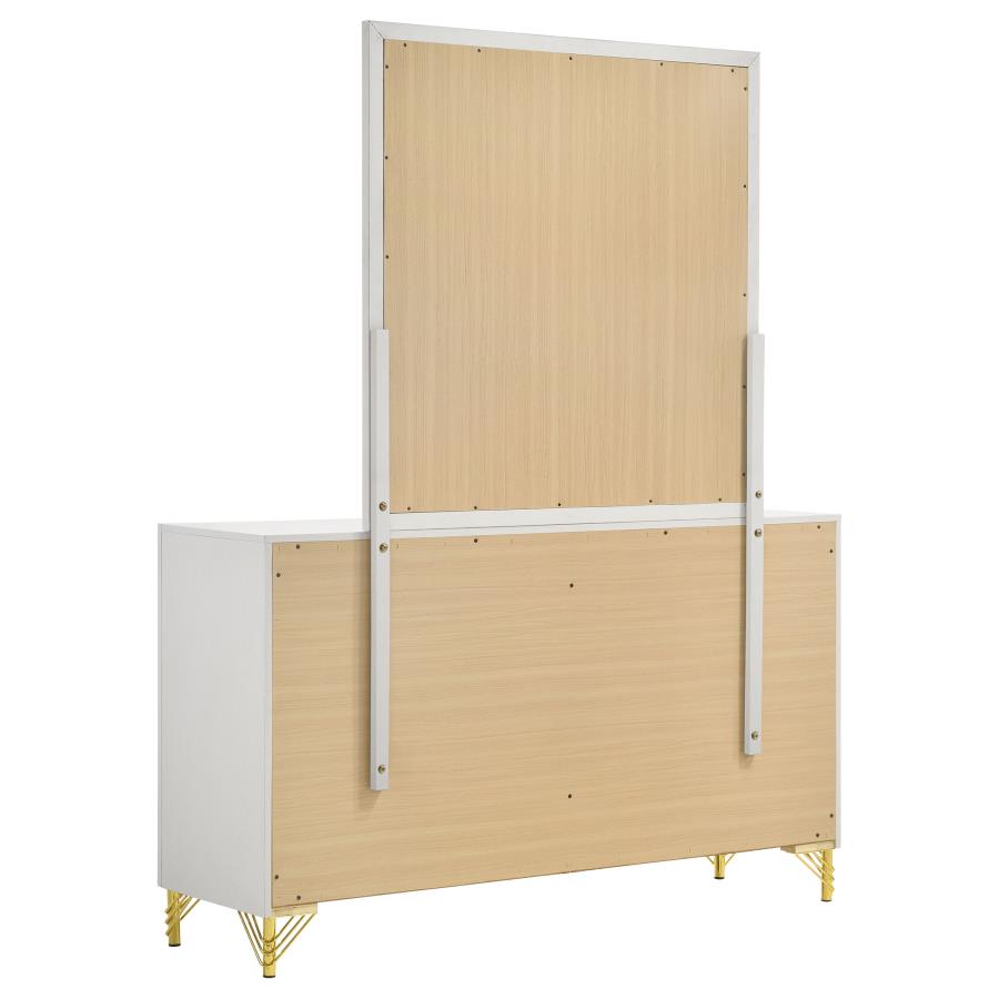 Lucia 6-drawer Dresser with Mirror White - 224733M