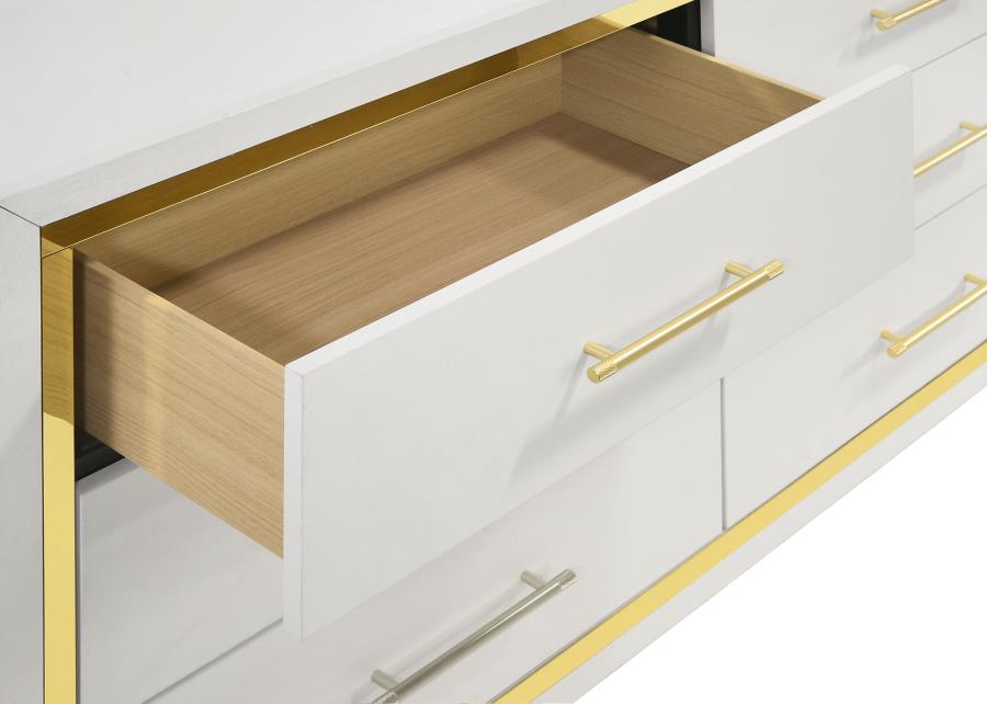 Lucia 6-drawer Dresser with Mirror White - 224733M